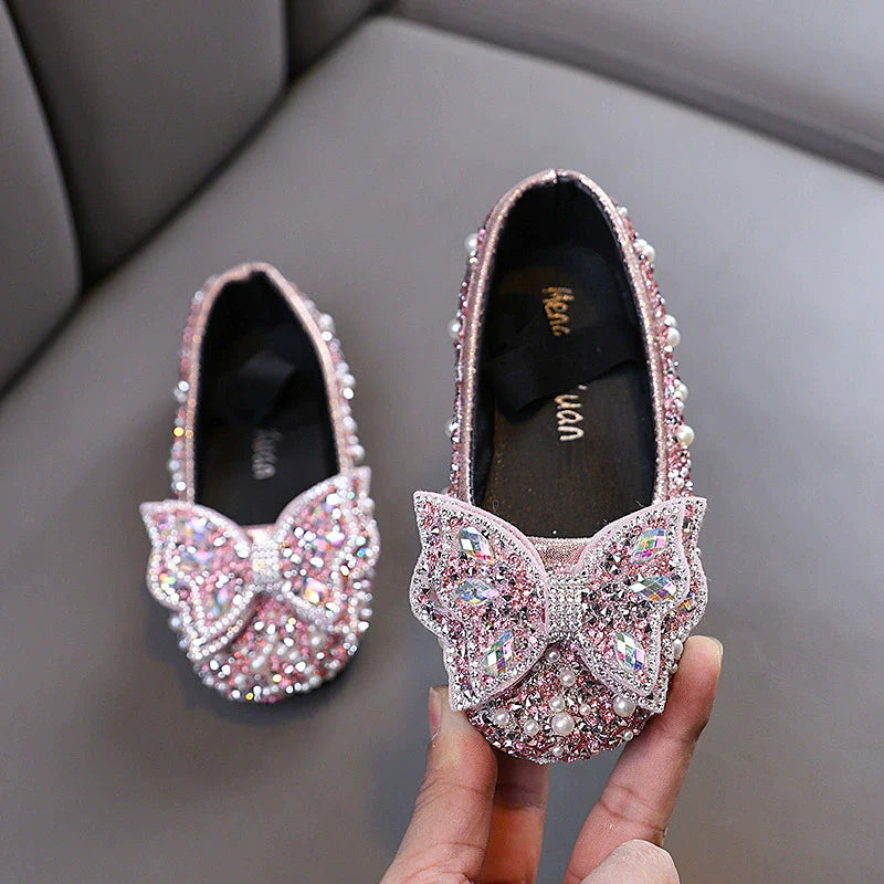 Shiny Bow Girls' Shoes