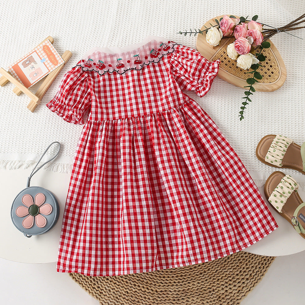 Vestido a cuadros para niños Cerejinhas