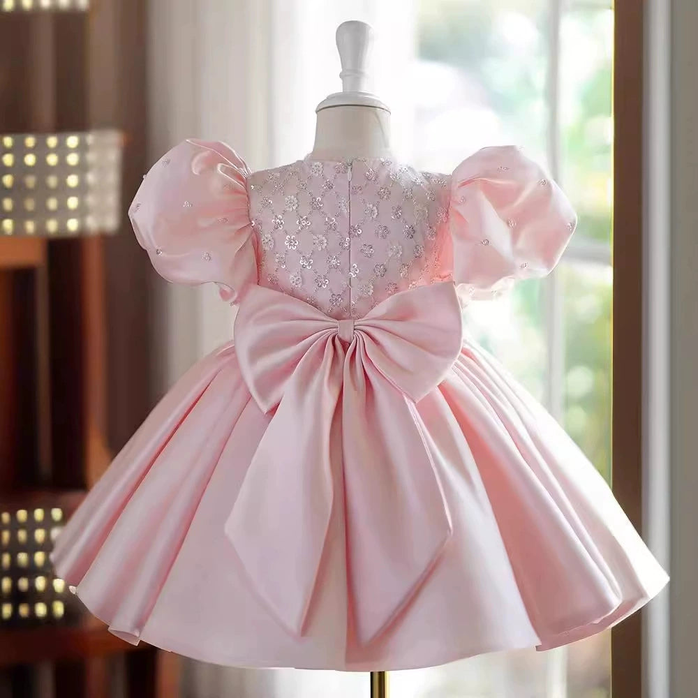 Pink Sequin Children's Party Dress