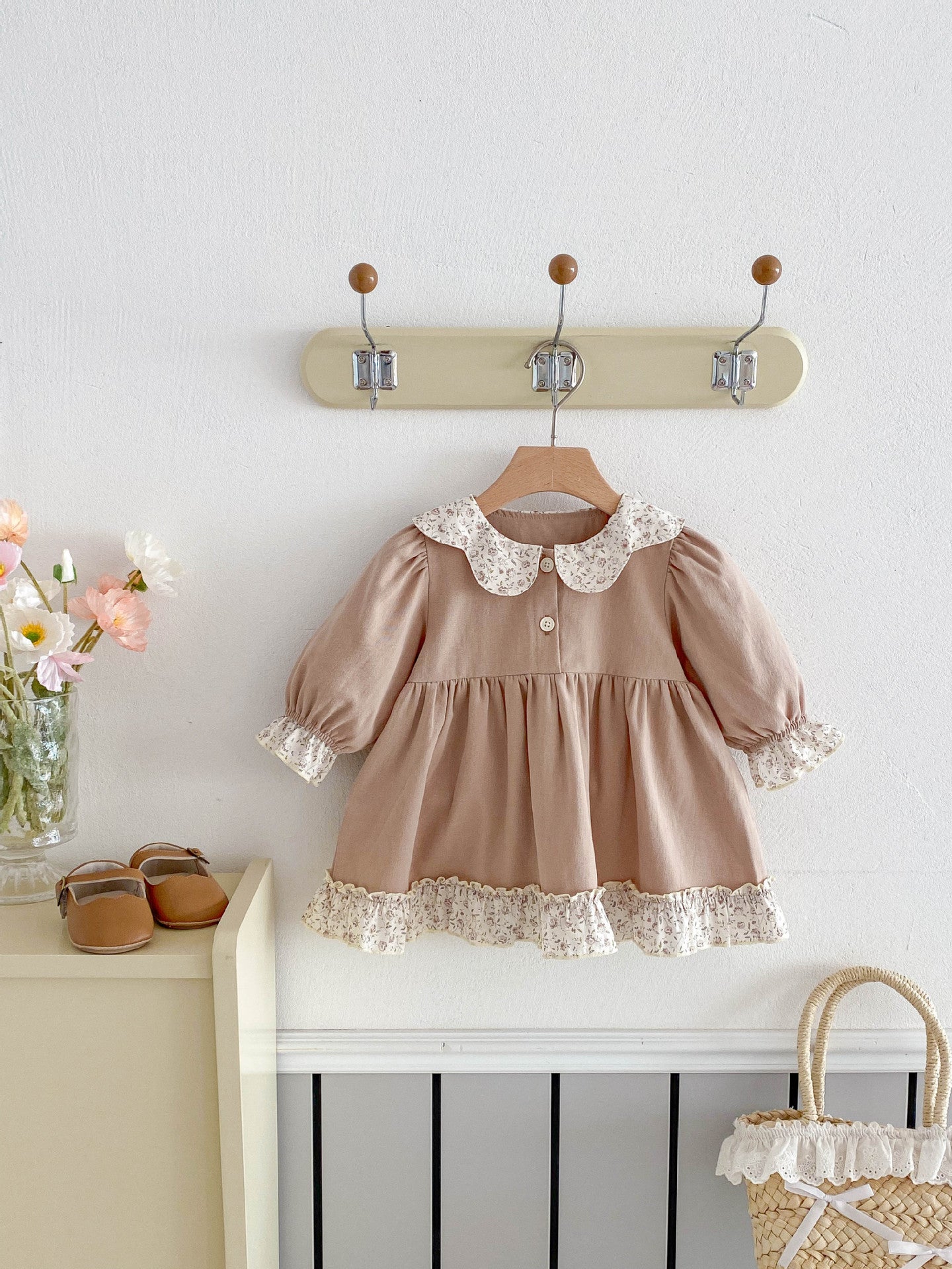 Children's Dress with Flower Bars