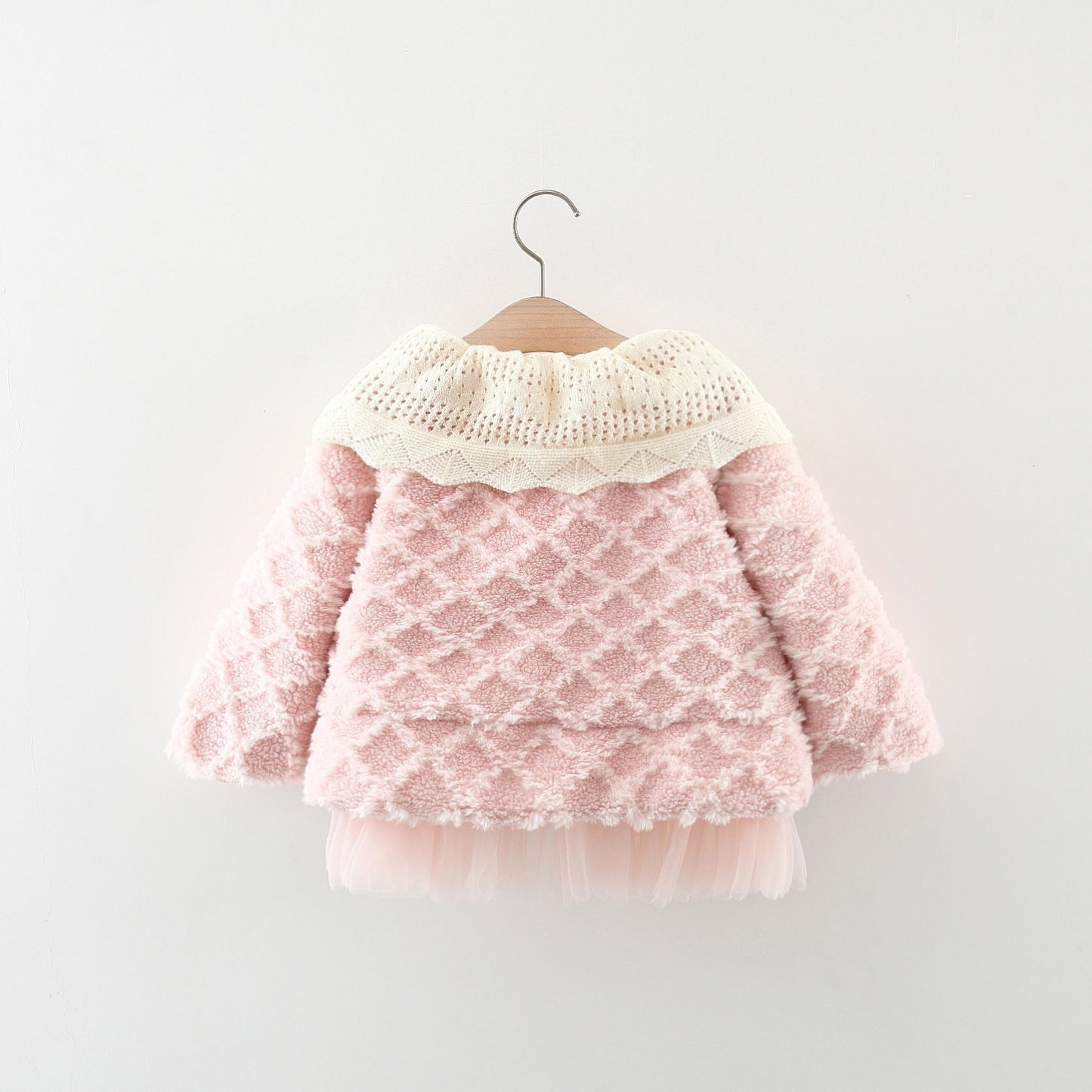 Girls' Coat with Bow Collar
