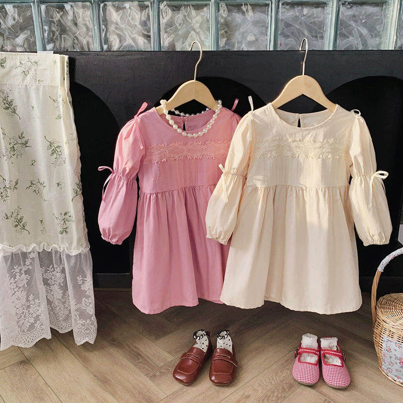 Children's Lace Dress with Bows