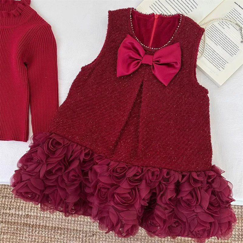 Infant Girls’ Floral Bow Outfit Set