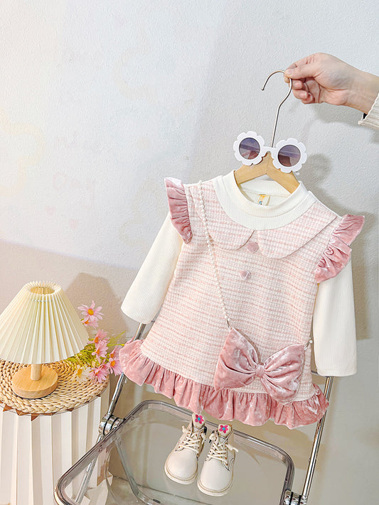 Children's Tweed and Velvet Dress