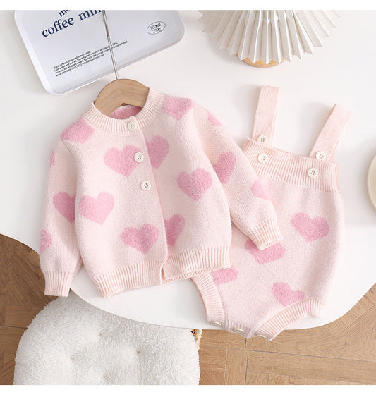 Conjunto de punto de corazón para niños