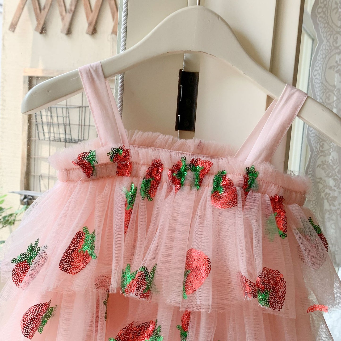 Strawberry Layered Tulle Children's Dress