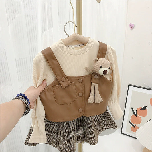 Children's Winter Leather Set and Skirt