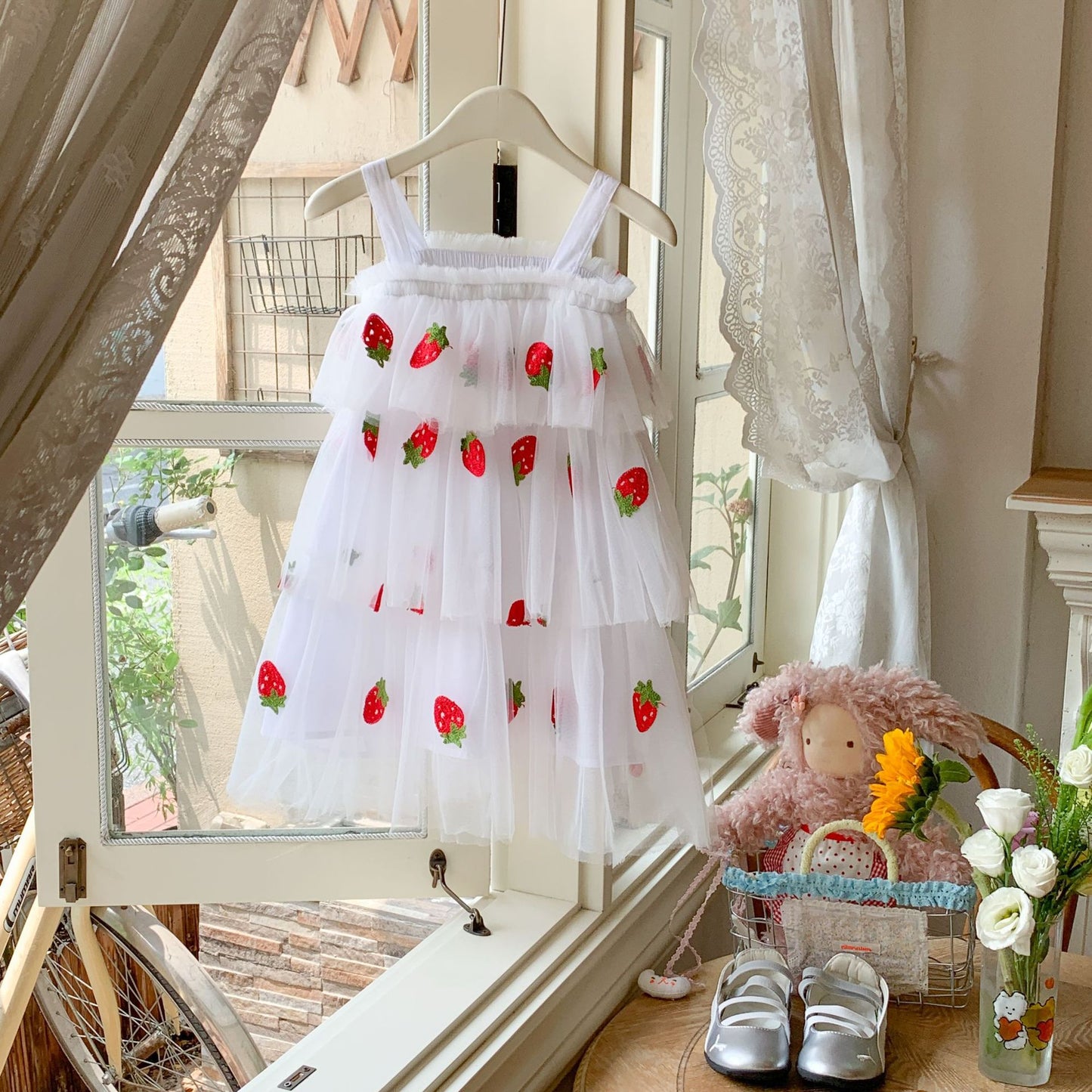 Strawberry Layered Tulle Children's Dress