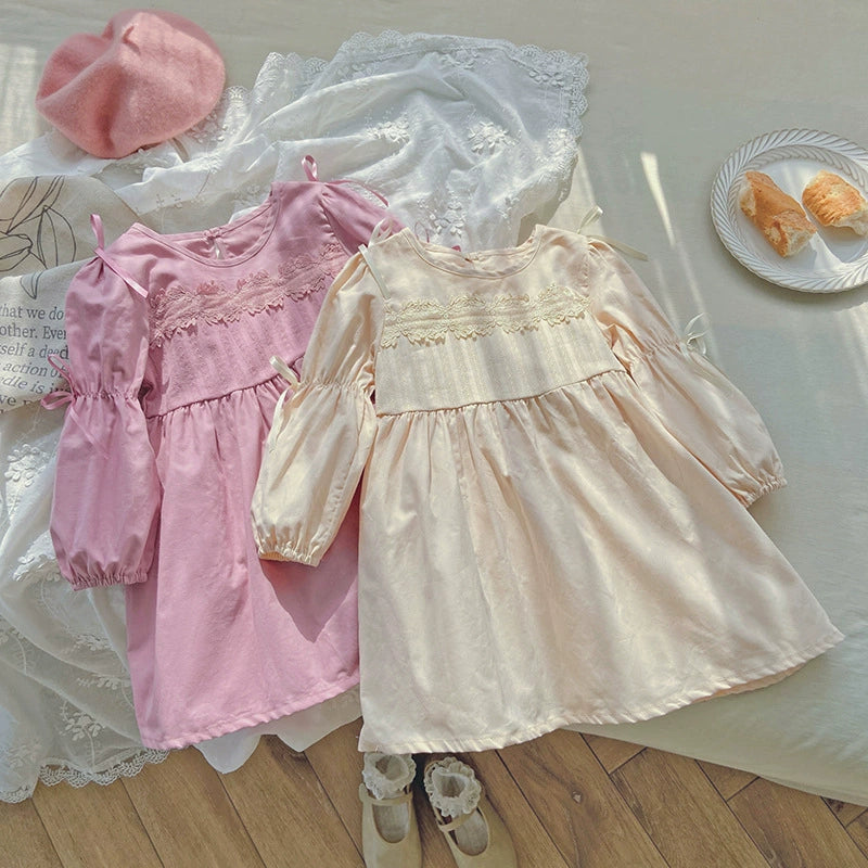 Children's Lace Dress with Bows