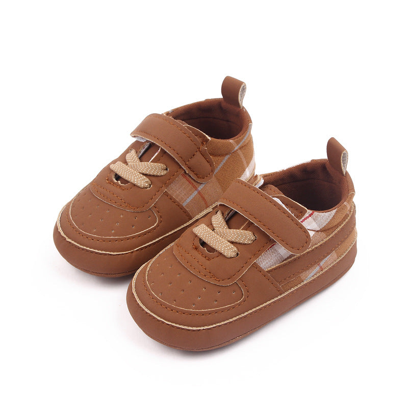 Zapatillas de cuadros para niños con velcro