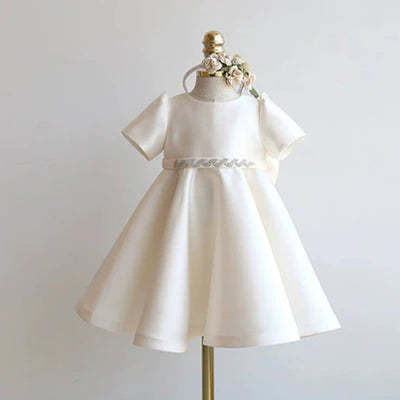 Children's Satin Dress with Belt