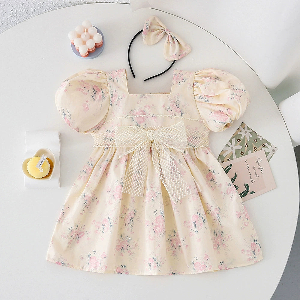 Children's Dress with Flower Bow
