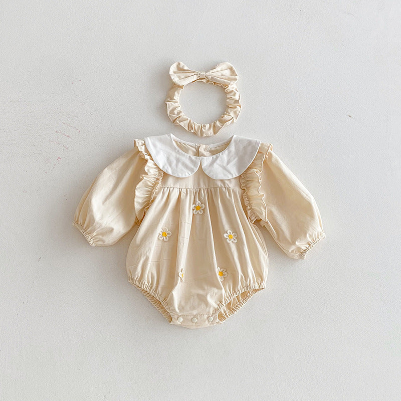 Body/ Beige Children's Dress with Little Flowers