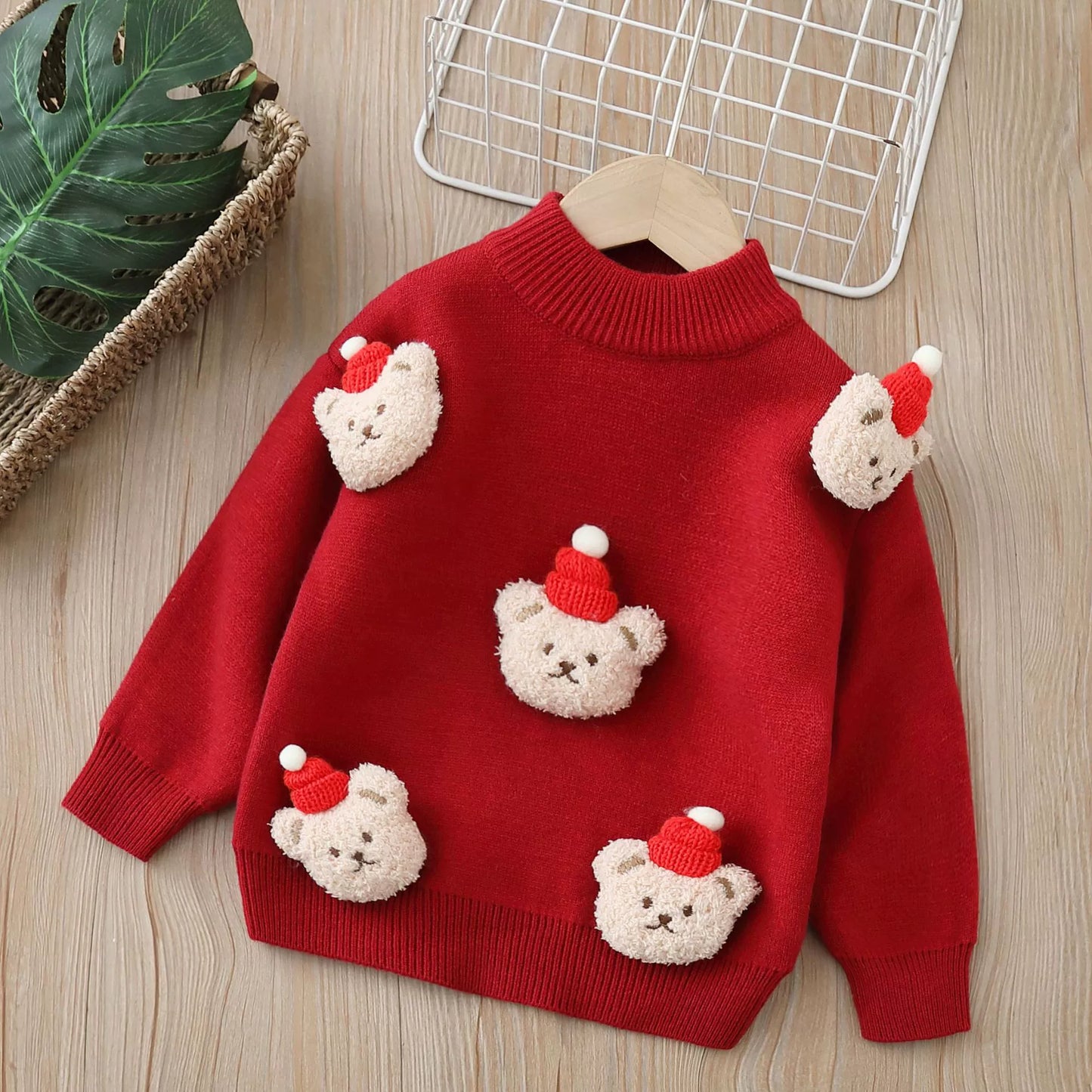 Kids’ Knit Sweater with Teddy Bears