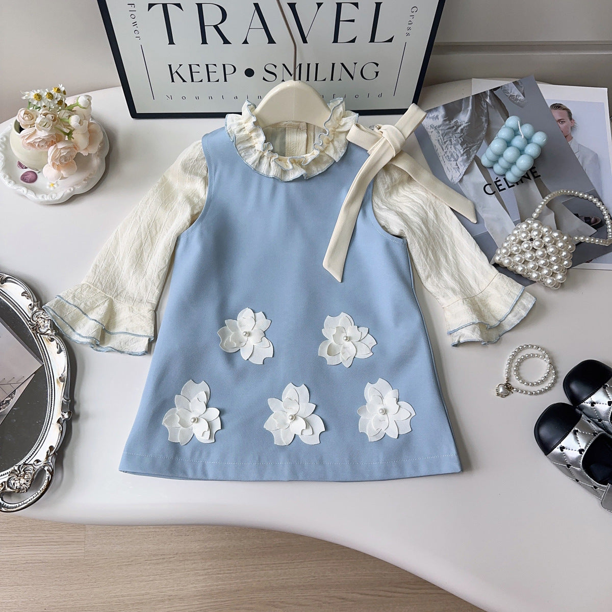 Children's Flower Dress + Long Sleeve