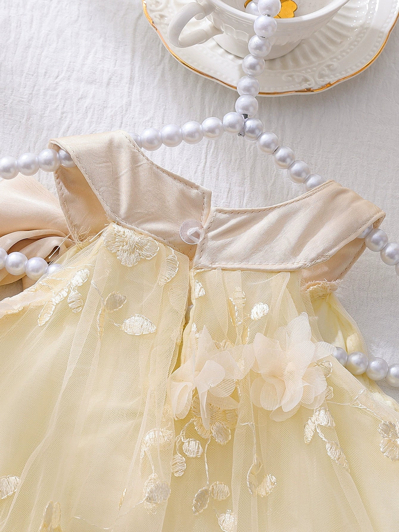 Children's Floral Tulle Dress with Bow