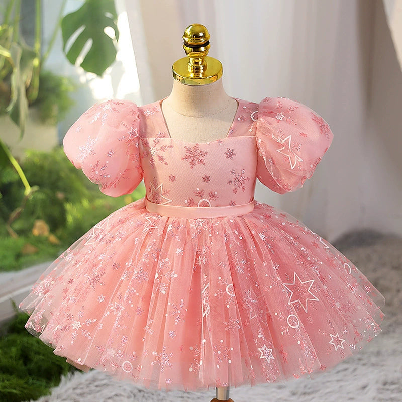 Vestido de fiesta infantil de tul con estrellas