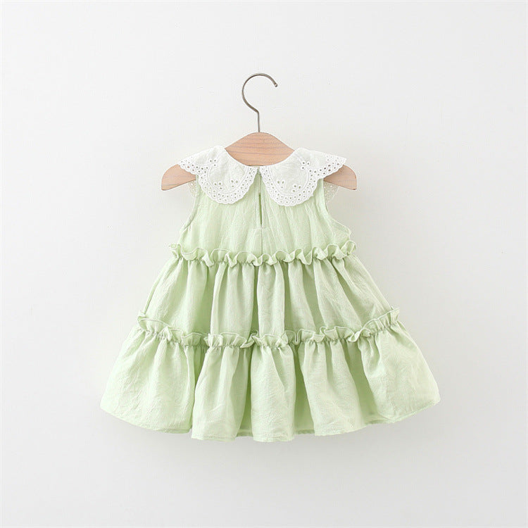 Children's Dress with Lace Collar Layers