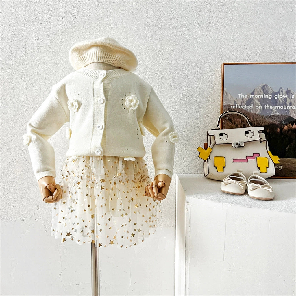 Children's Set with Flowers and Tulle Skirt