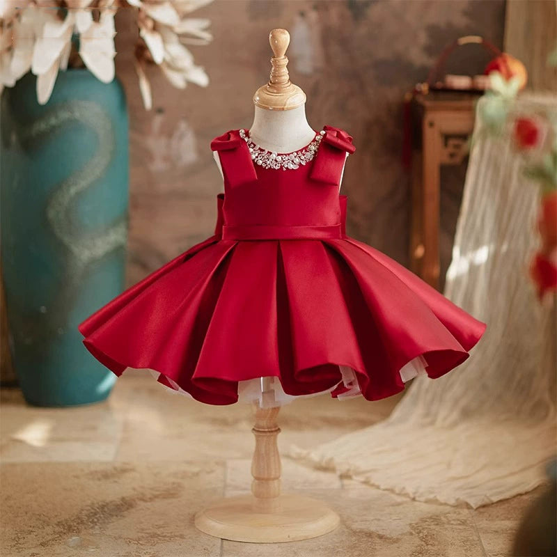 Red Pearl Children's Party Dress