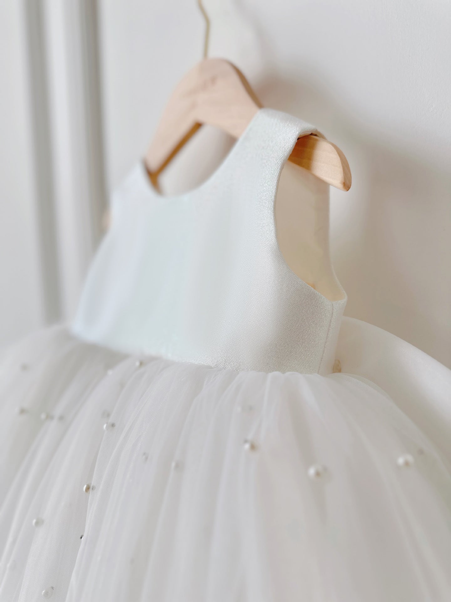 Children's Party Dress with Pearls and Bow