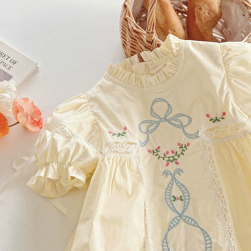 Children's Dress with Lace and Flowers