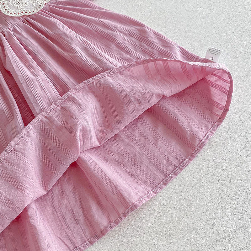 Body/ Pink Dress with Lace for Children