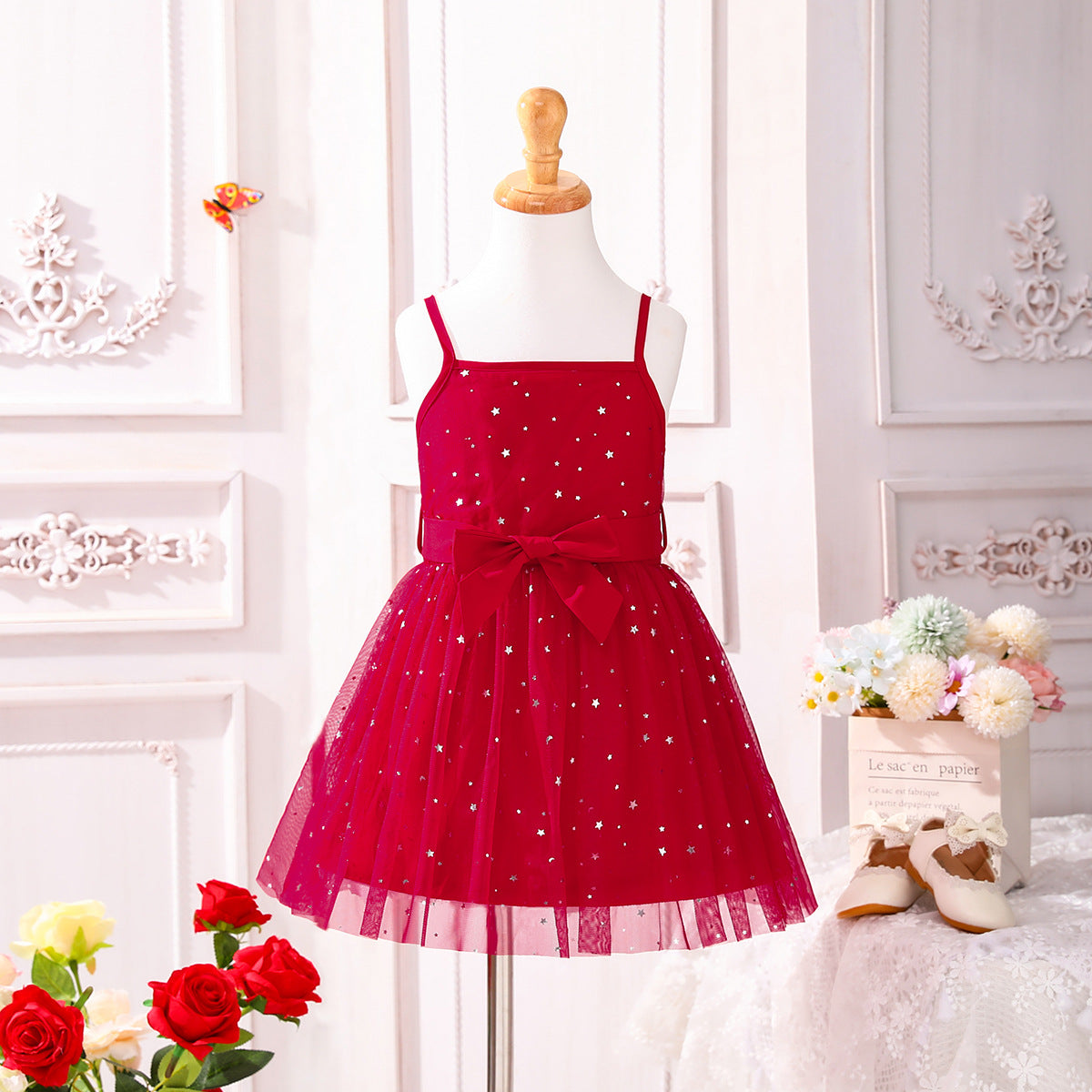 Vestido Infantil Estrellas Tul