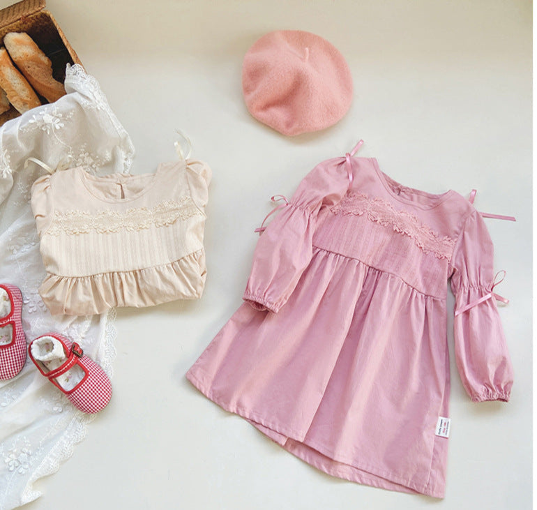 Children's Lace Dress with Bows