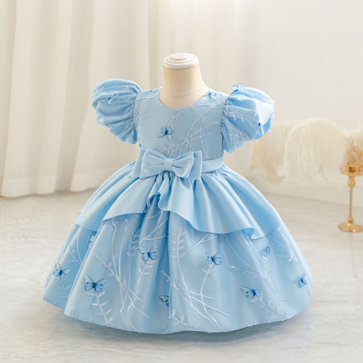 Children's Party Dress with Butterfly Bow