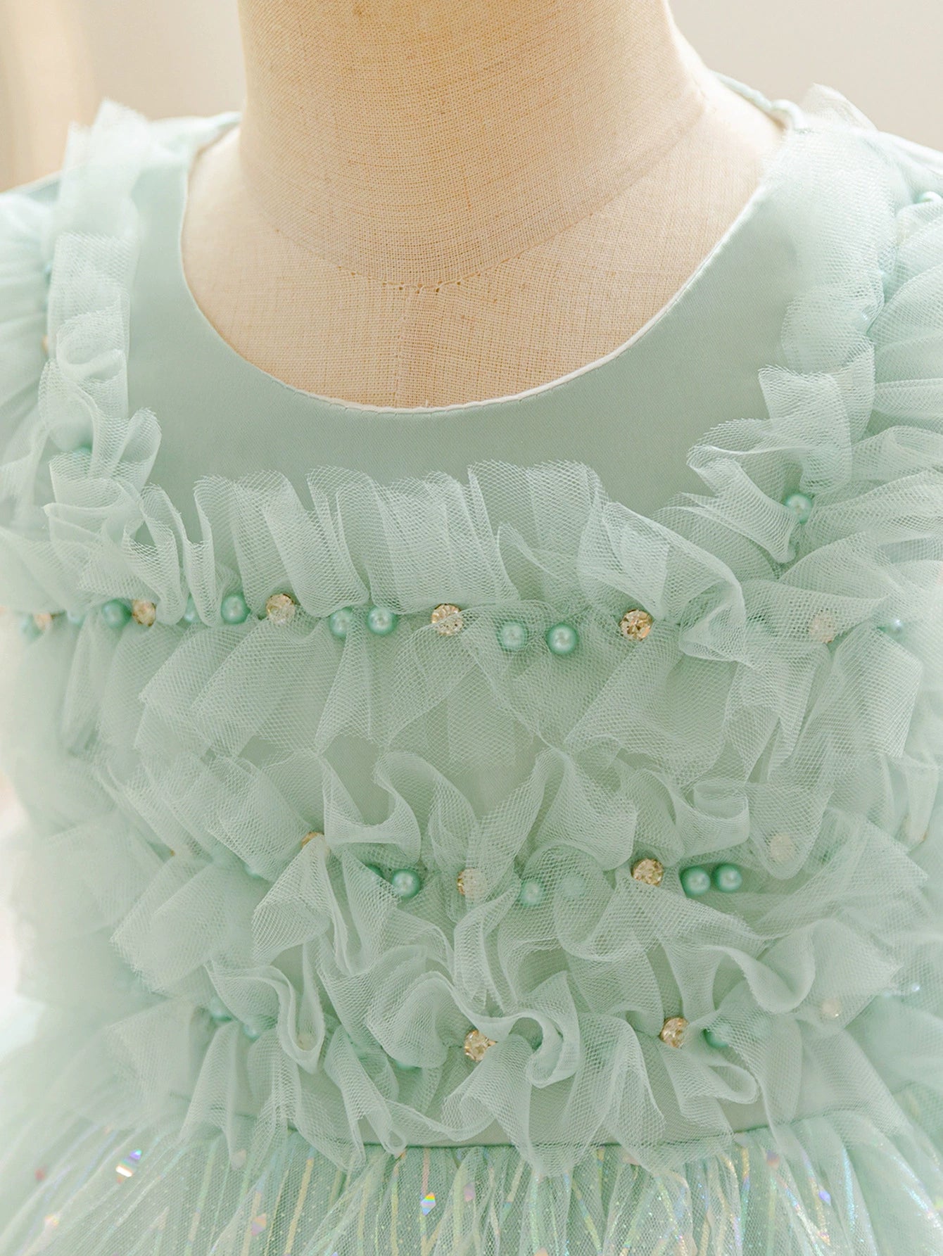 Children's Party Dress with Sparkles and Pearls