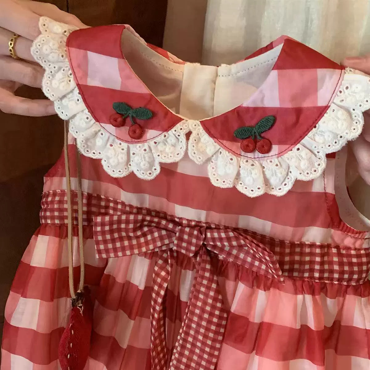 Children's Cherry Plaid Dress