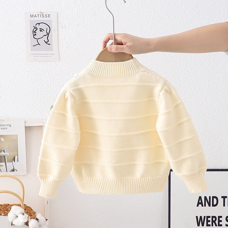 Blusa de punto con lazo para mujer y niña