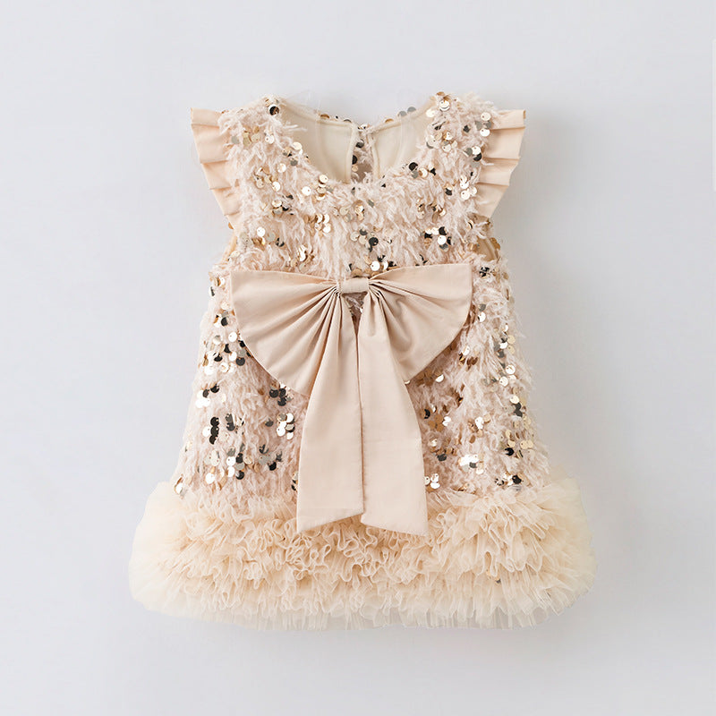 Children's Sequin Bow Dress