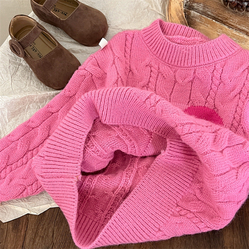 Corazón rosa tejido para niños