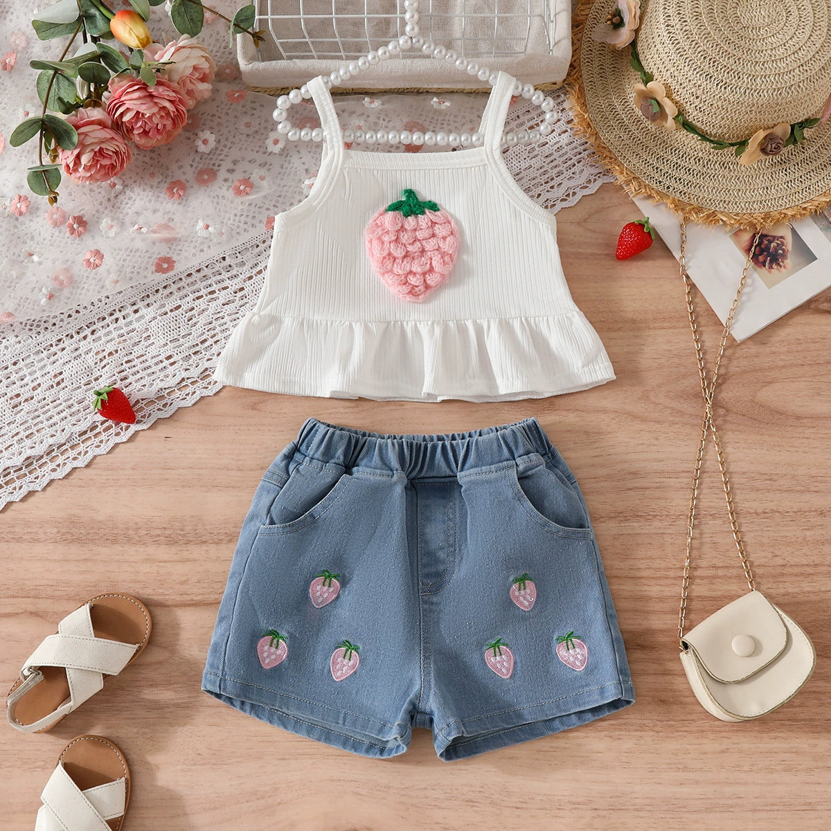 Girls' Summer Strawberry Children's Set