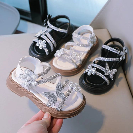 Shiny Butterfly Children's Sandals