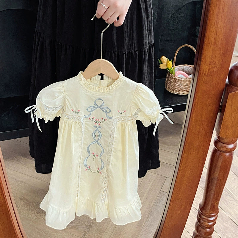 Children's Dress with Lace and Flowers