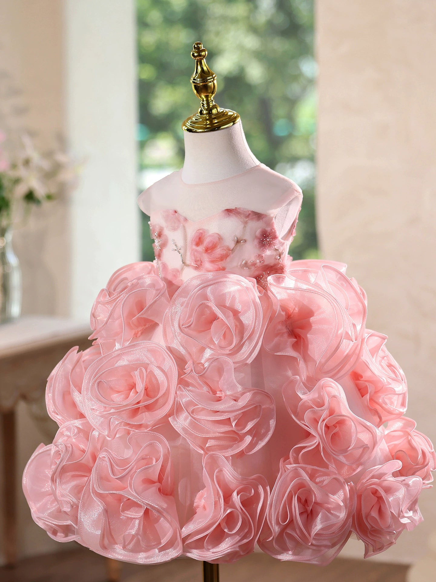 Children's Floral Sequin Dress