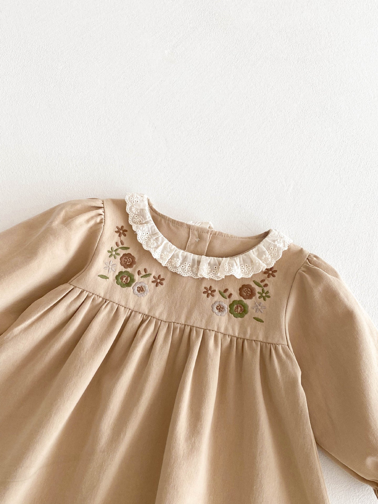 Embroidered Children's Dress with Little Flowers
