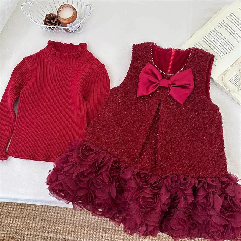Infant Girls’ Floral Bow Outfit Set