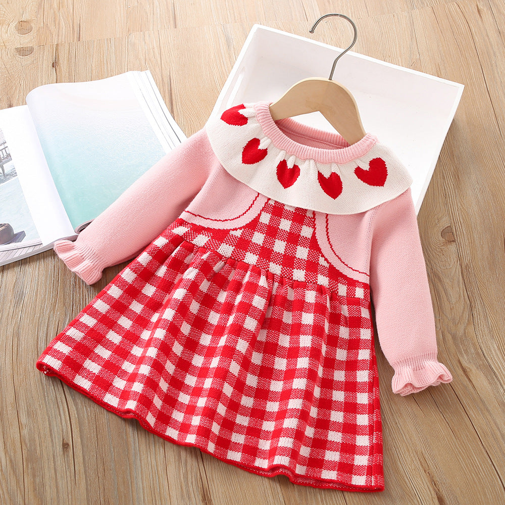 Children's Plaid Hearts Dress