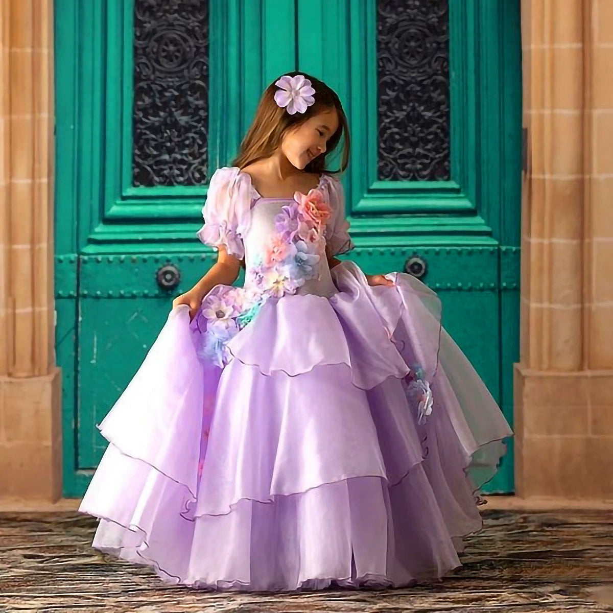 Flowers Children's Party Dress