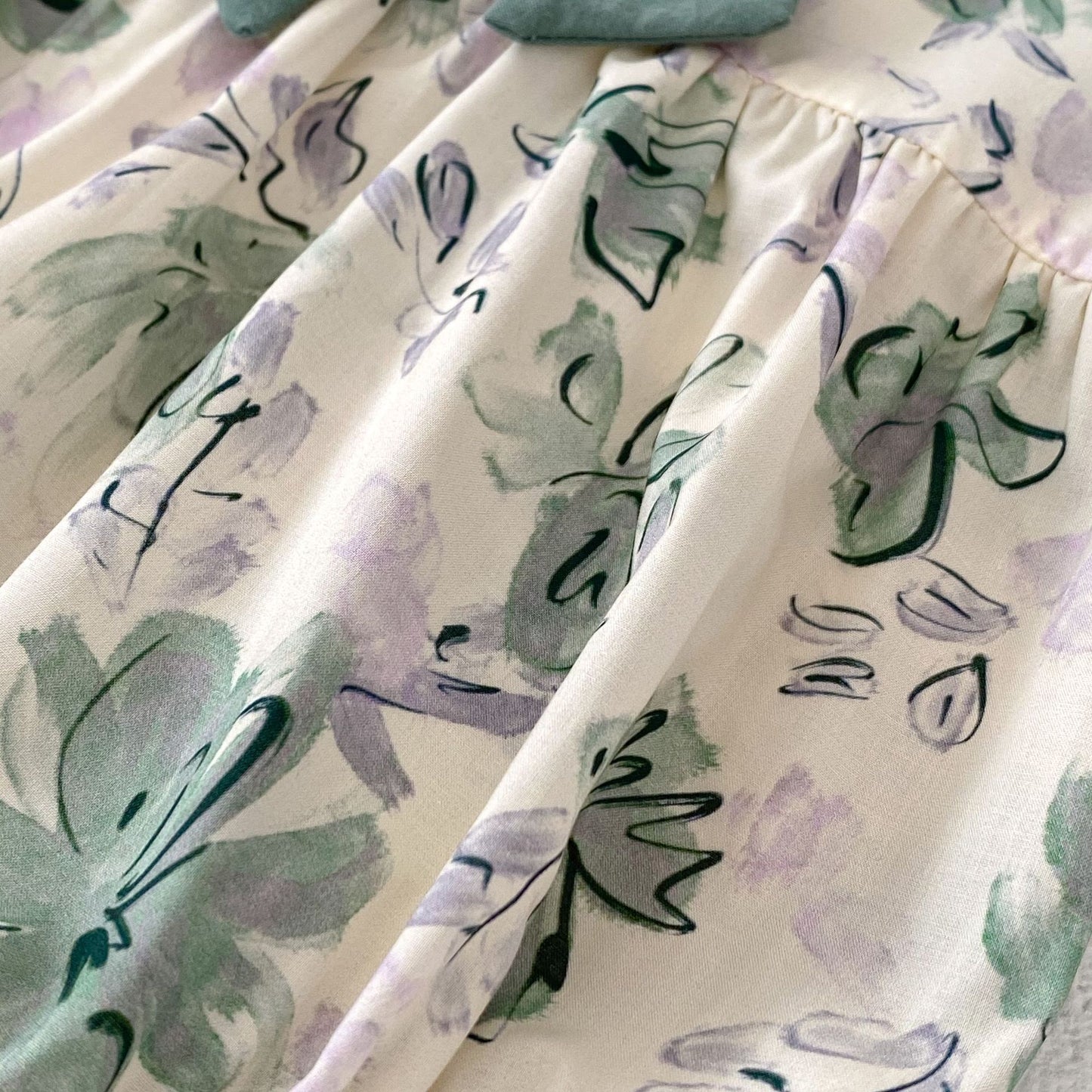 Floral Bow Girl's Bodysuit
