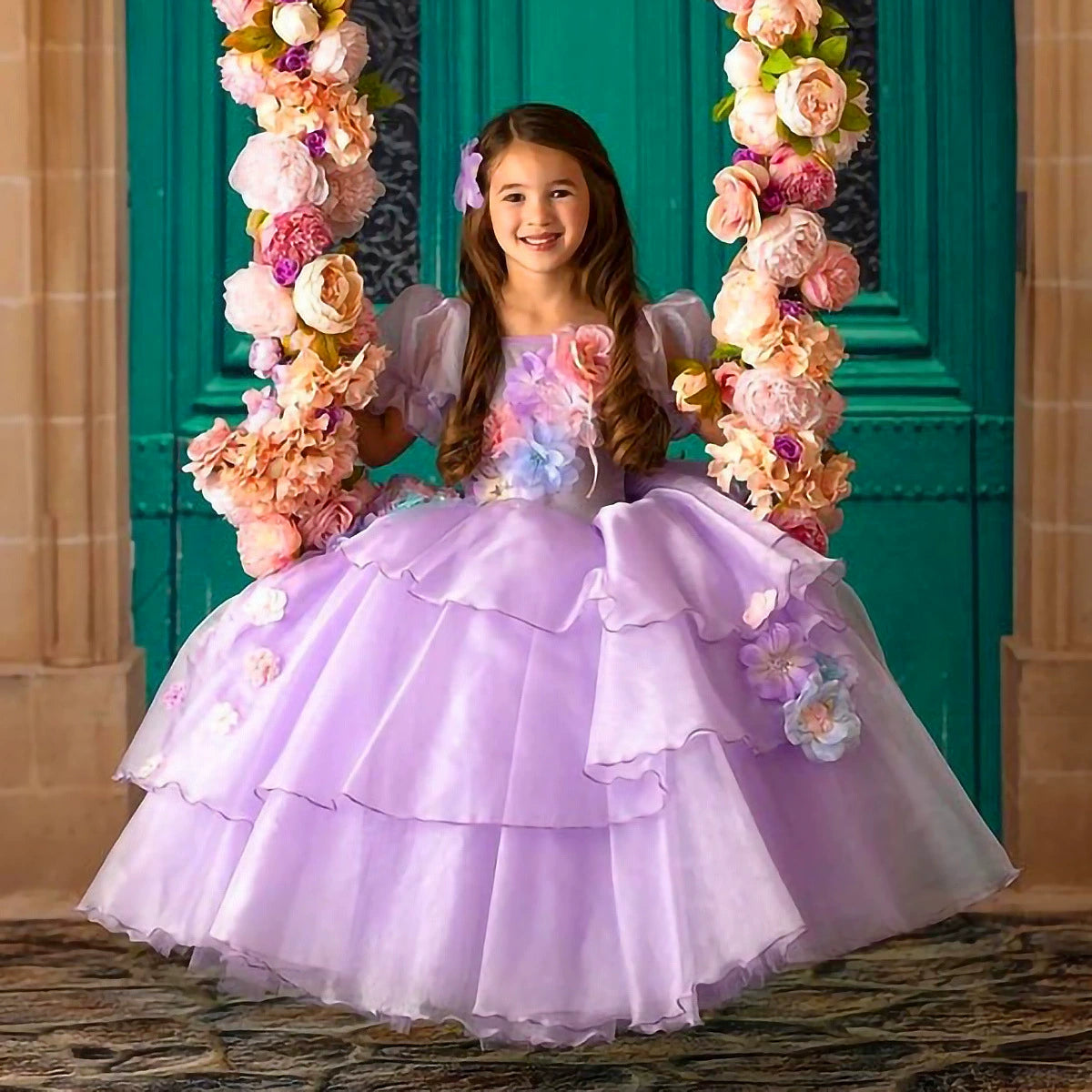 Flowers Children's Party Dress