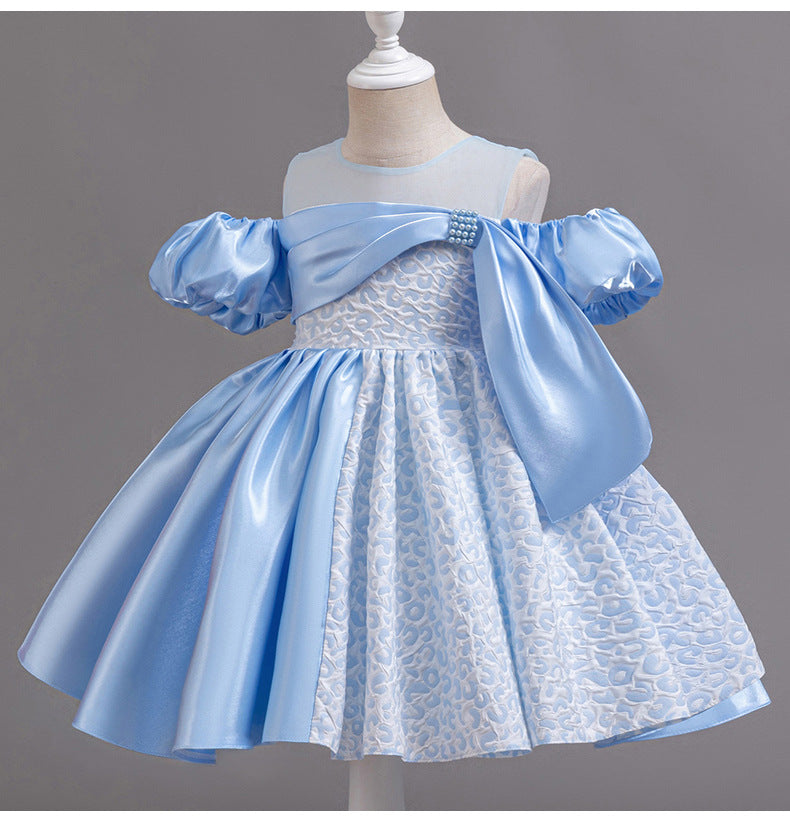 Luxury Children's Party Dress with Drop Sleeves