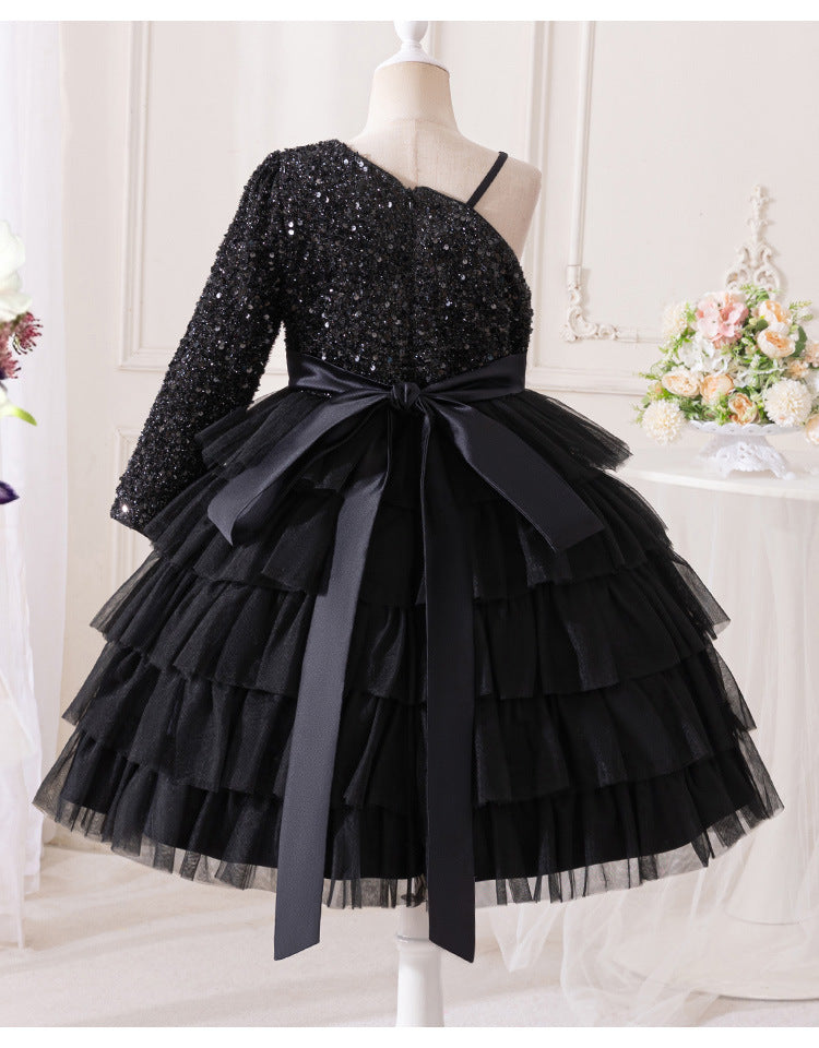 Shiny Black Children's Dress