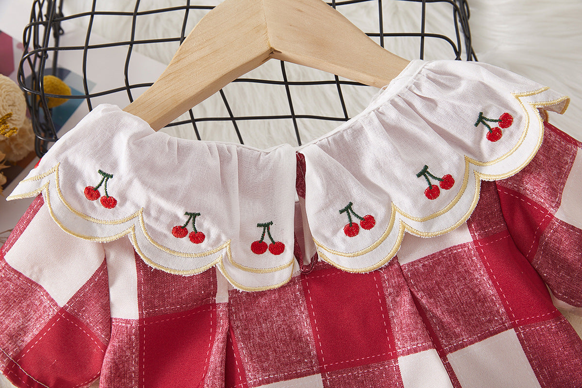 Children's Cherry Plaid Dress