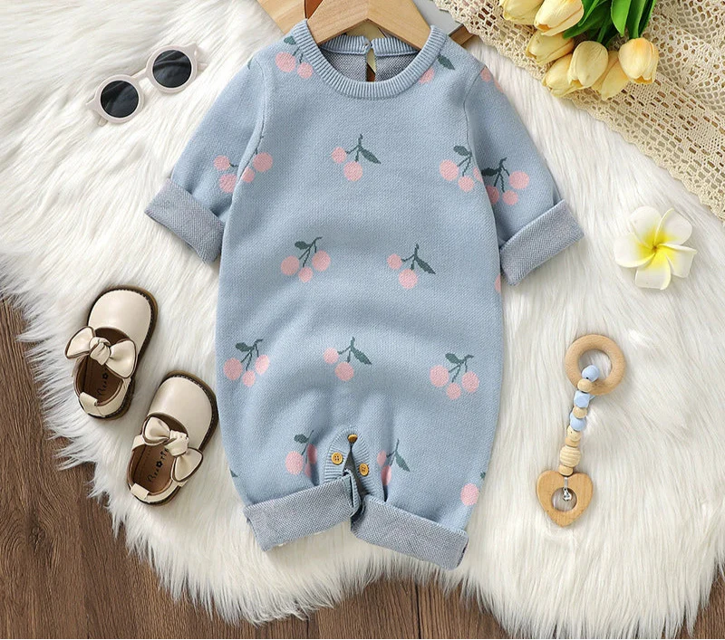 Children's Cherry Knit Jumpsuit