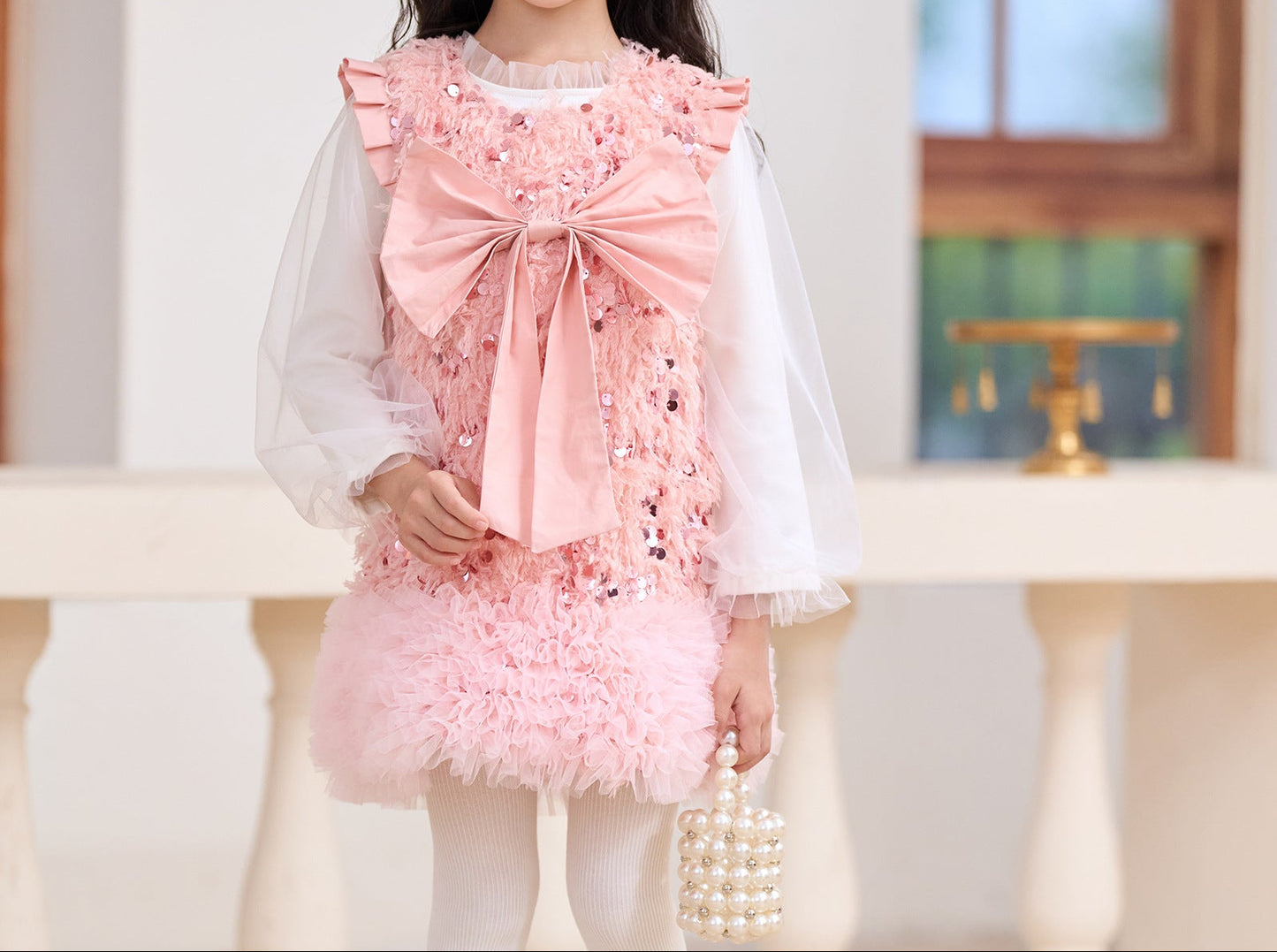 Children's Sequin Bow Dress